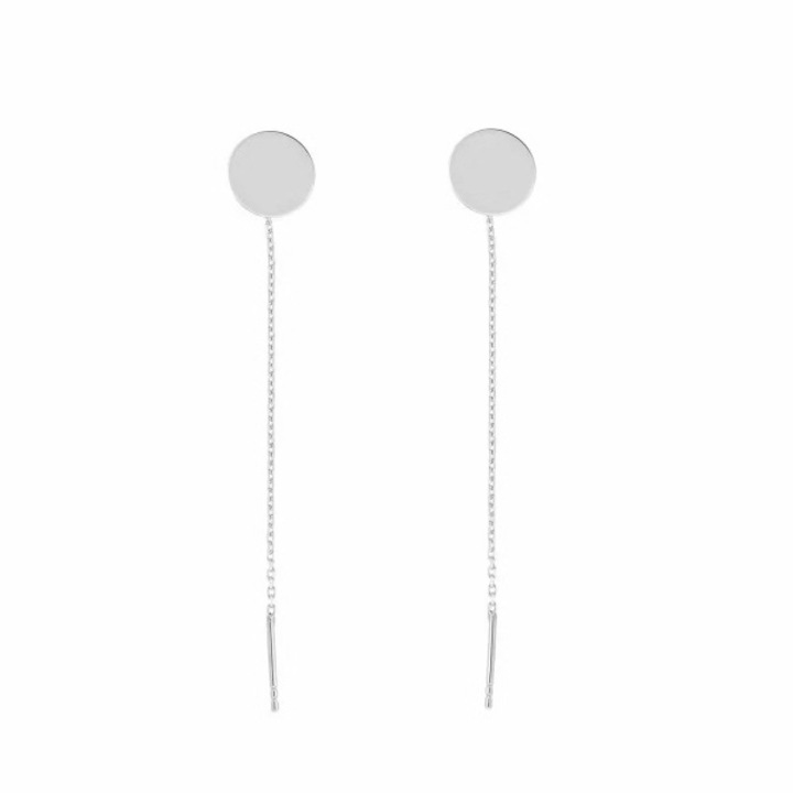 Cercei lungi cu banut, argint, 10 cm