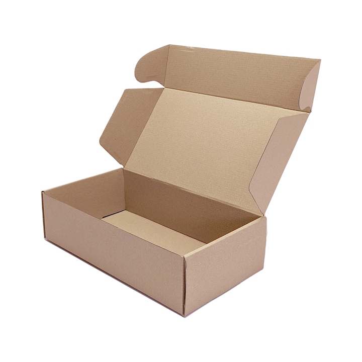 Set 10 bucati cutii transport din carton microondul natur, 305x170x80 mm