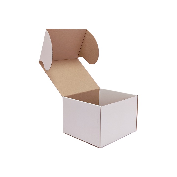 Set 10 bucati cutii transport din carton microondul albit, 220x200x155 mm