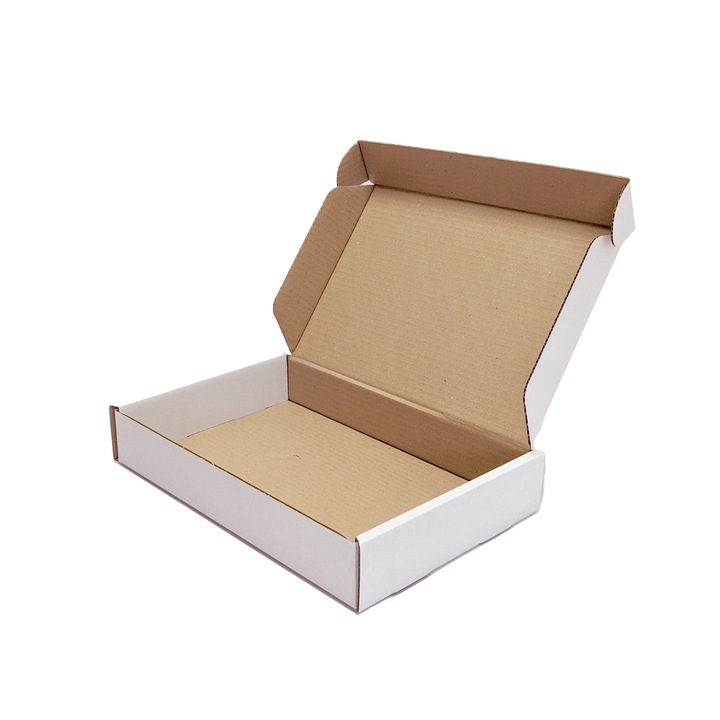 Set 10 bucati cutii transport din carton 3 straturi albit, 300x200x50 mm