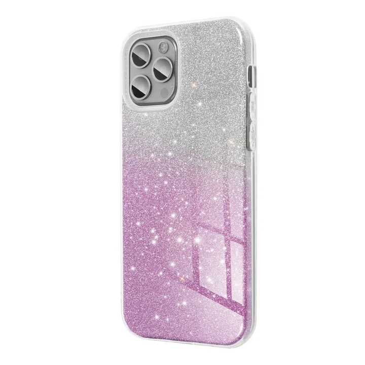 Луксозен силиконов калъф с блясък за Apple iPhone 15 Pro Max, HighQuality Perfect Fit Slim, Optim Protection, Transparent-Pink