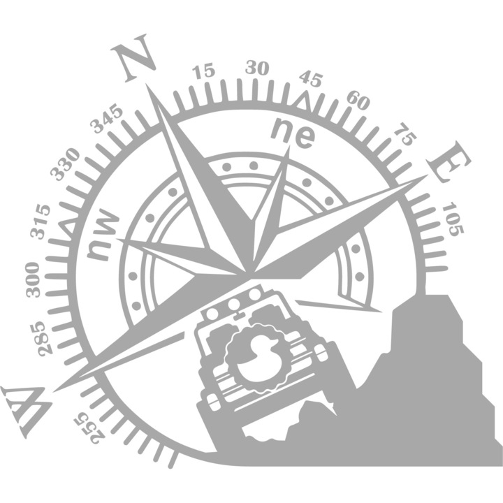 Sticker Off Road, SUV Busola, Alb, 30 cm x 22 cm