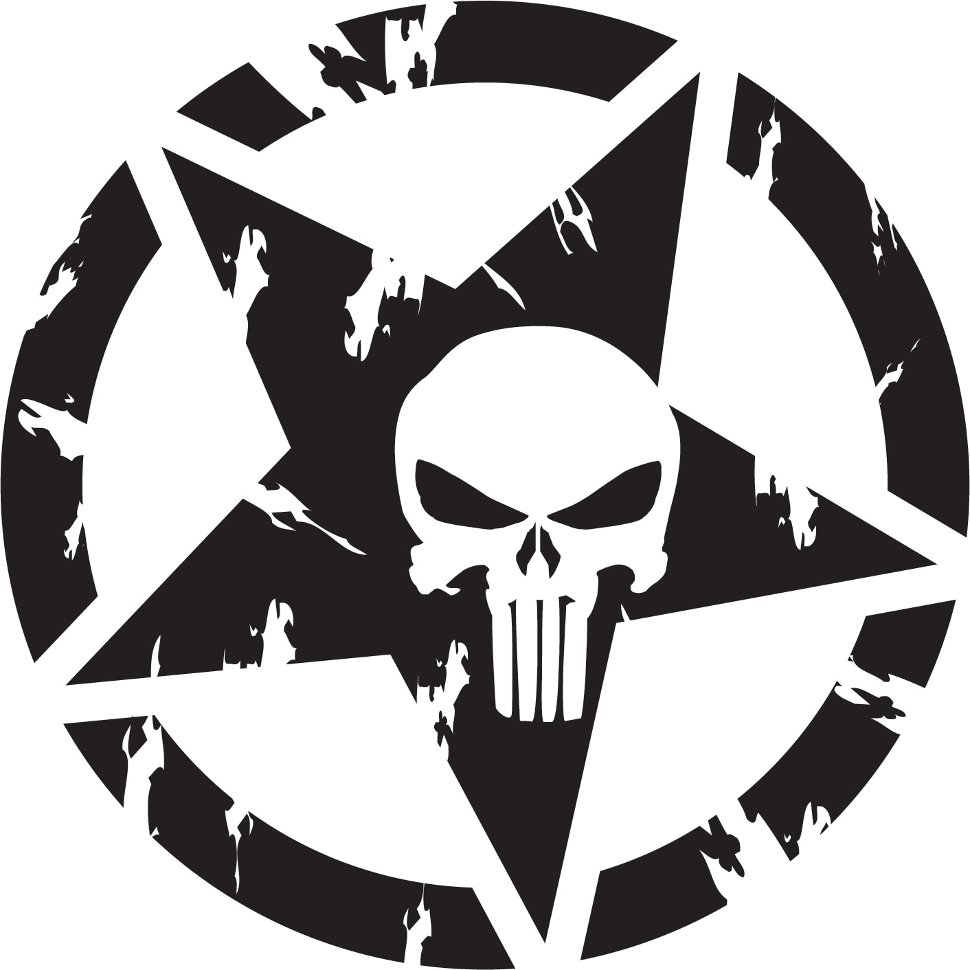 Punch Off Raod Sticker Стикер Off Road, Punisher, черен, 30 см x 30 см - eMAG.bg