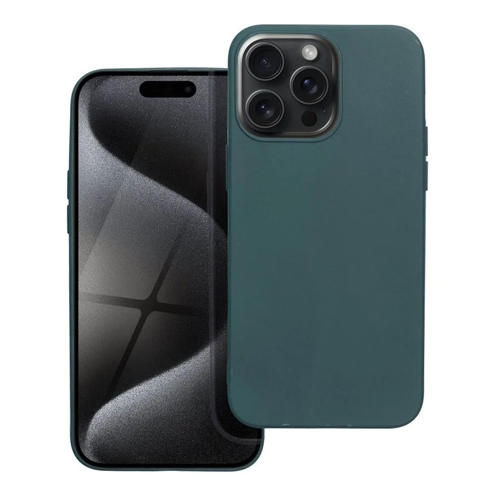 Силиконов калъф за Apple iPhone 15 Pro Max, Silicone TPU, Ultra Protection Technology, Slim Fit, Soft Feeling, Camera Protection, Green