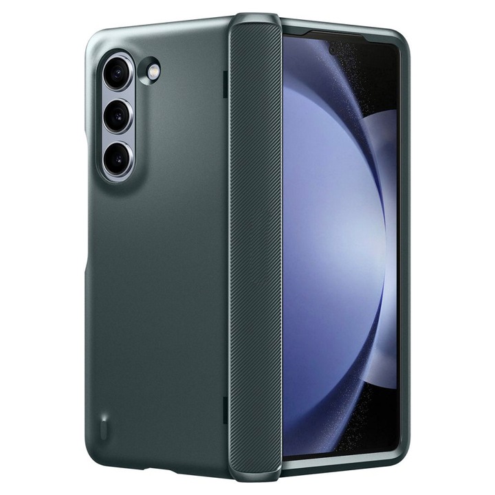 Капак, съвместим със Samsung Galaxy Z Fold5, С включена защита на пантата, Устойчивост на удар, Повдигнати ръбове, Тъмнозелен