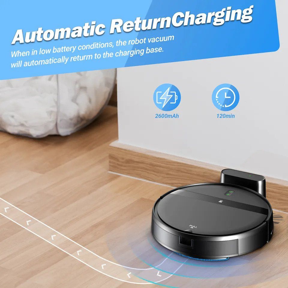 Robot aspirator, Smart, GT20, Bluetooth/2.4GHz Wi-Fi, Alexa/, Telecomanda, Gri