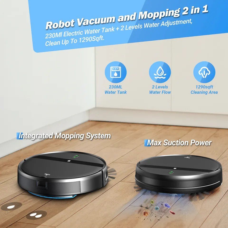 Robot aspirator, Smart, GT20, Bluetooth/2.4GHz Wi-Fi, Alexa/, Telecomanda, Gri