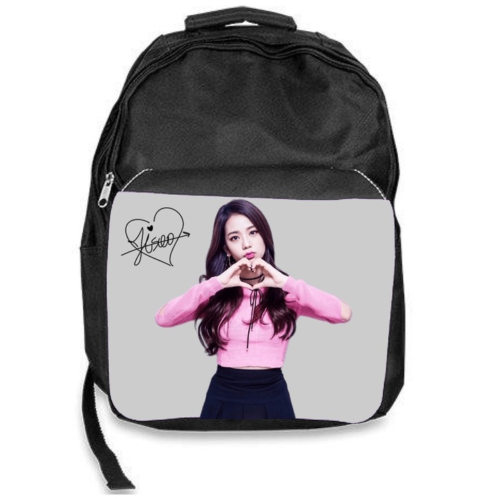 Ghiozdan scoala blackpink jisoo love, negru, 30x45x17cm