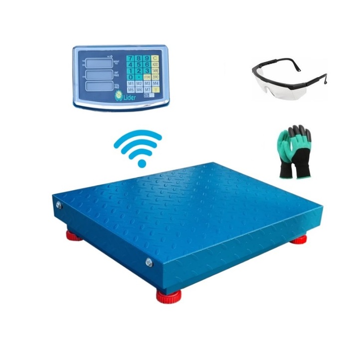Cantar electronic WI-FI Lider, greutate maxima 600 Kg, afisaj LCD, albastru
