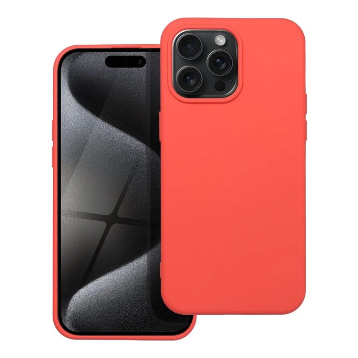 Husa din silicon pentru Apple iPhone 16 Pro, Silicon TPU, Interior Microfibra, Matte Texture, Slim Fit, Soft Feeling, Peach
