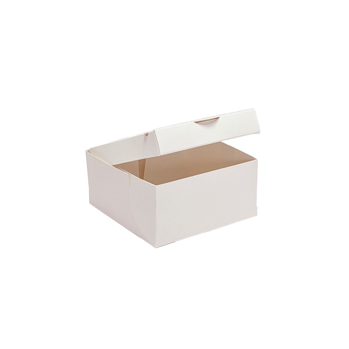 Set 50 bucati cutii pentru sandwich sau burger din carton duplex alb, 140x140x70 mm