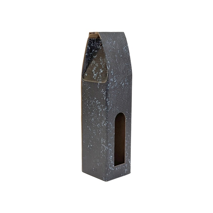 Set 3 bucati cutii pentru vin 1 sticla verticala, din carton microondul natur, tiparit, varianta 2,83x83x315 mm