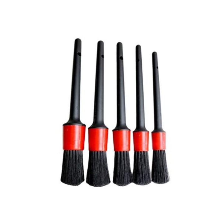 Set 5 Perii de curatare auto, Sunmostar, Plastic, Rosu/Negru