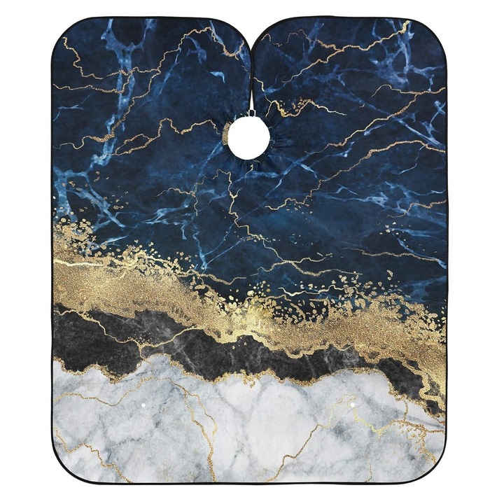 Pelerina frizerie Ardette, PEL30, Impermeabila, 140X160 cm, Imprimeu marmura, pentru salon coafor barber shop