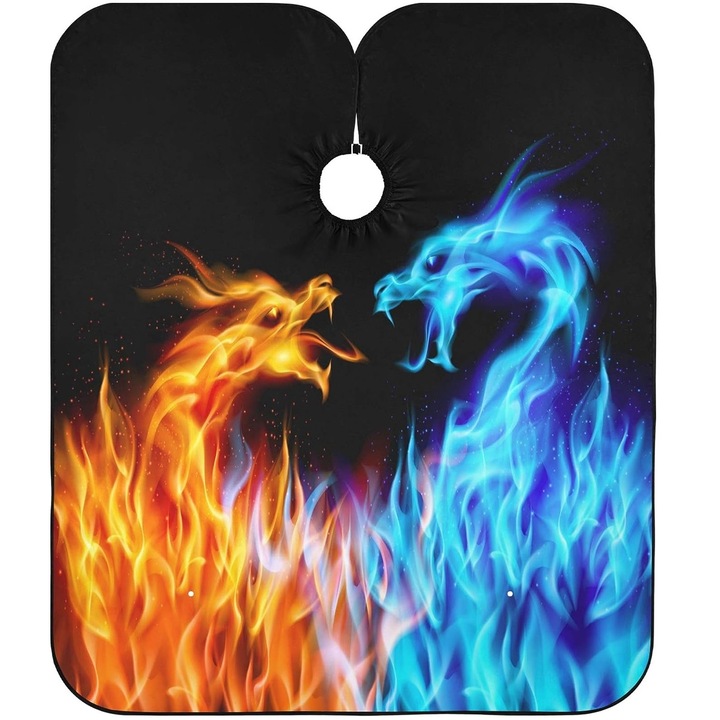 Pelerina frizerie Ardette, PEL34, Impermeabila, 140X160 cm, Imprimeu Ice&Fire, pentru salon coafor barber shop