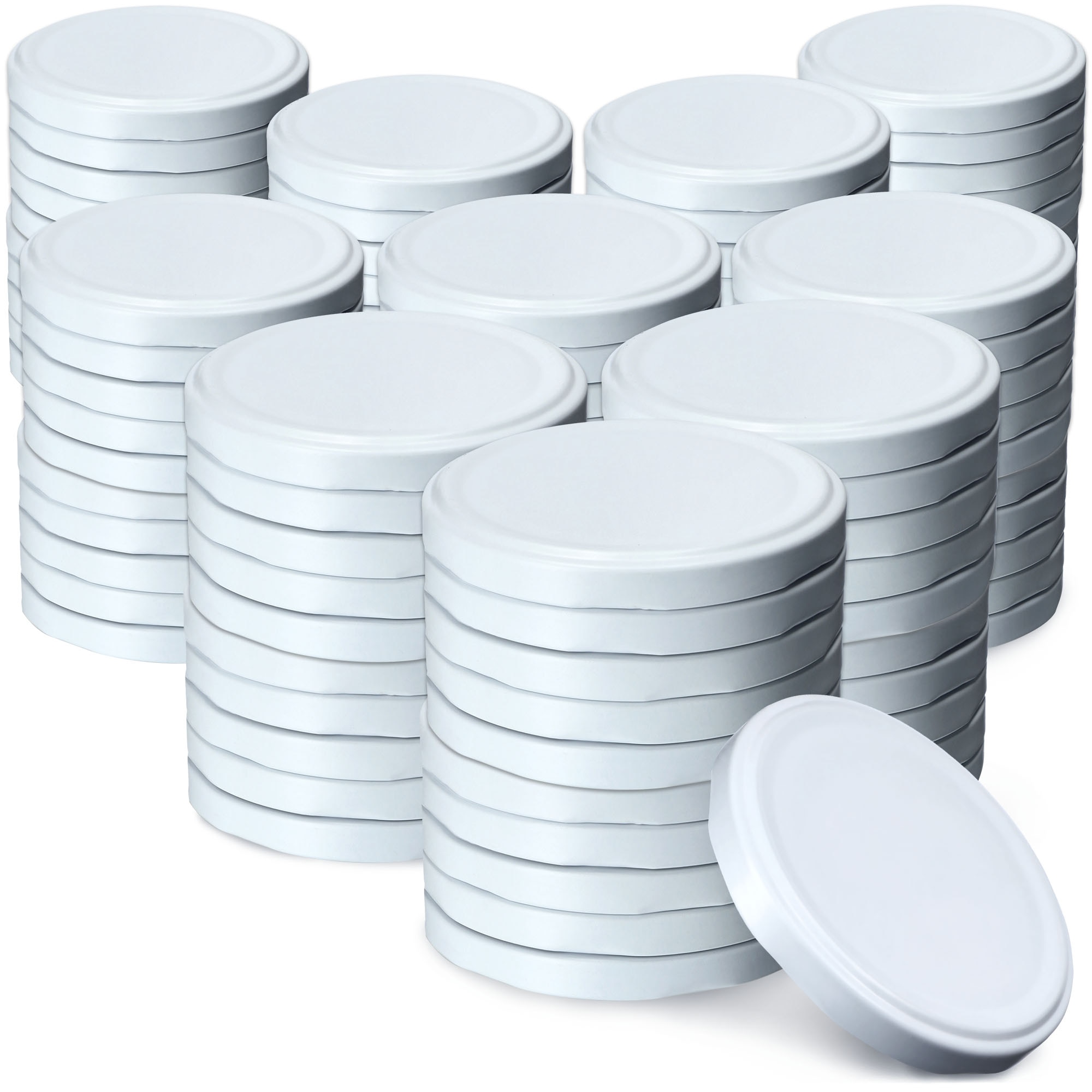 Set 100 capace metalice pentru borcane, KADAX, Alb, 66 mm - eMAG.ro