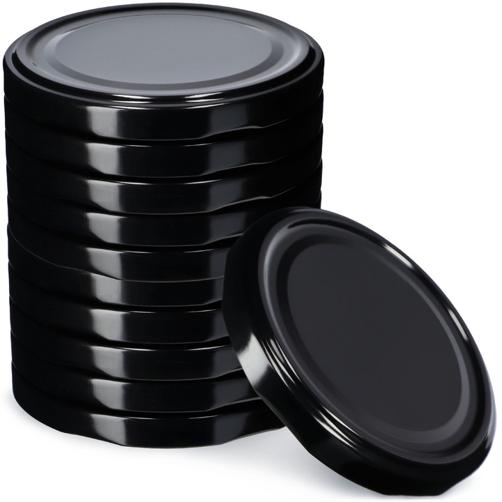 Set 10 capace, Kadax, Tabla, 100 mm, Negru
