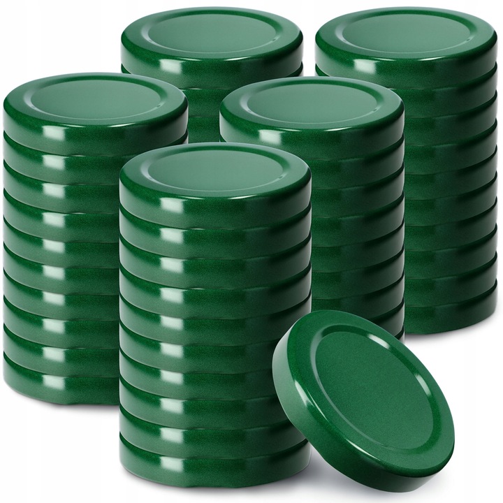 Set 50 capace pentru borcane, Kadax, Metal, 53 mm, Verde