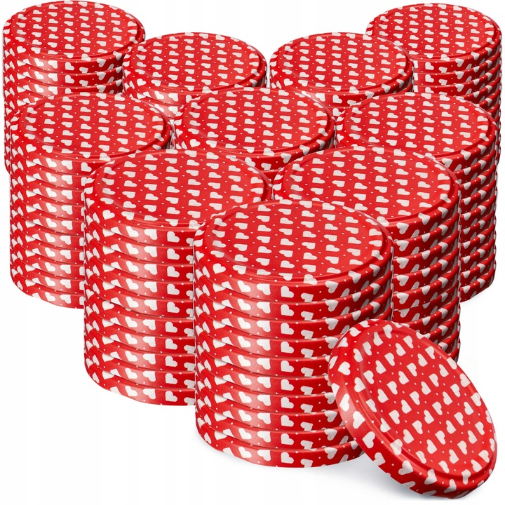 Set 100 capace Virbo, Kadax, Tabla, 82 mm, Rosu/Alb