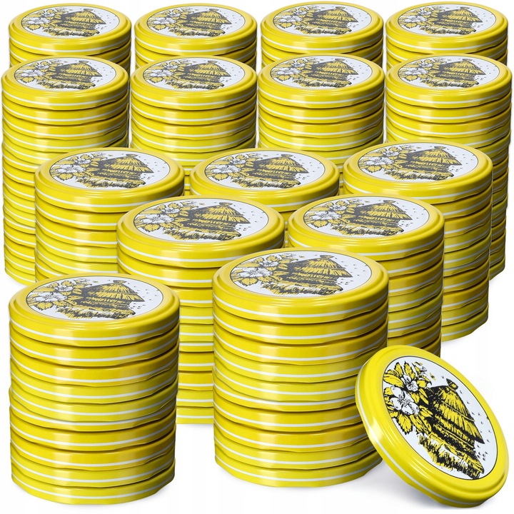 Set 200 capace borcane, KADAX, Metal/Silicon, 66mm, Galben/Alb