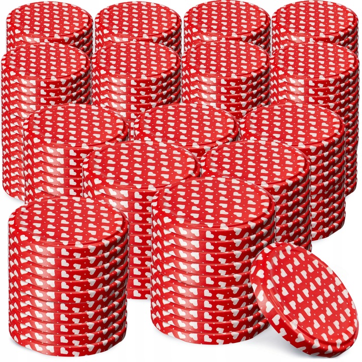 Set 200 capace Virbo, Kadax, Tabla, 82 mm, Rosu/Alb