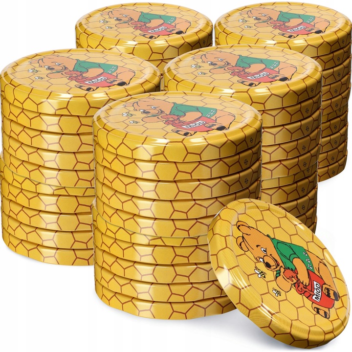 Set 50 capace pentru borcane, Kadax, Metal, 82 mm, Multicolor