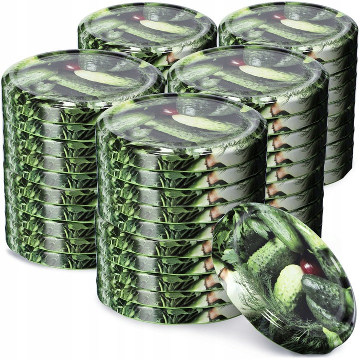 Set 50 capace metalice pentru borcane, Kadax, 82 mm, Verde