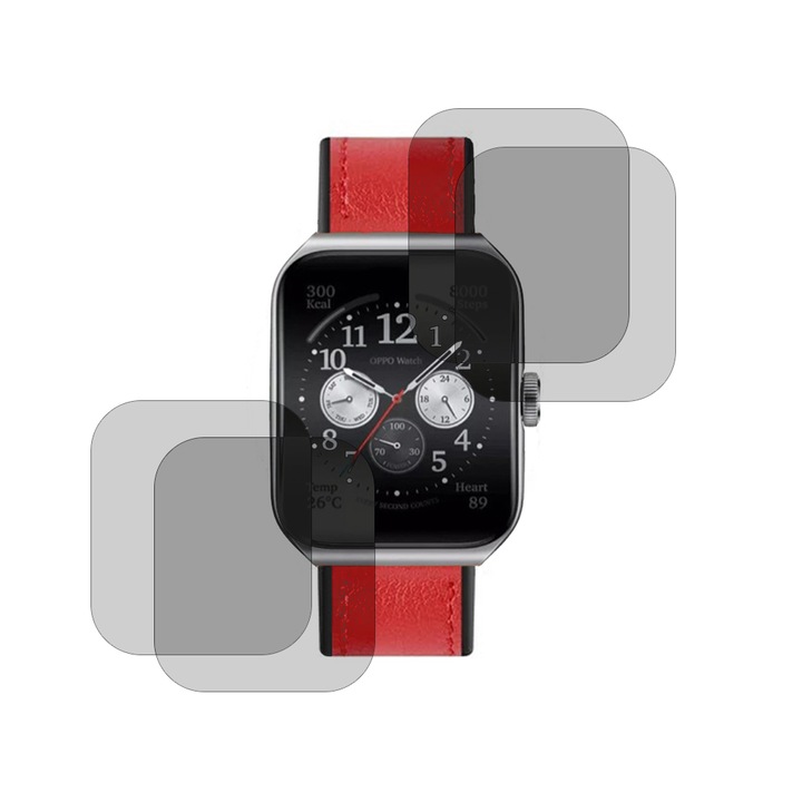 Oppo Watch 3 Pro-val kompatibilis 4x4-es fóliakészlet, InvisiFlex matt, tükröződésmentes, tükröződésmentes, ideális védelem, finom tapintás, regenerálható tulajdonságok, oleofób bevonat, ULTRA HD technológia