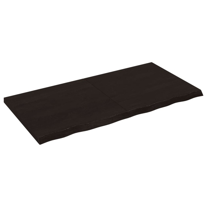 Blat de baie vidaXL, maro inchis, 120x60x(2-4) cm, lemn masiv tratat 12.55 Kg