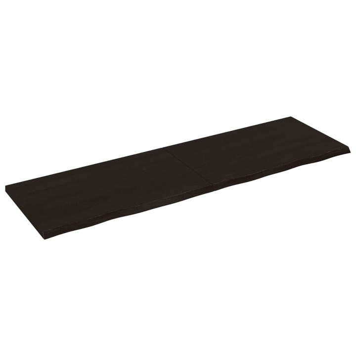 VidaXL sötétbarna kezelt tömör tölgyfa fali polc 200 x 60 x (2-4) cm 21.2 kg