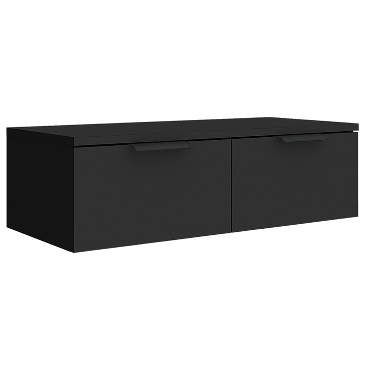Стенен шкаф vidaXL, Черен, 68x30x20 см, Инженерно дърво, 11.2 Kg