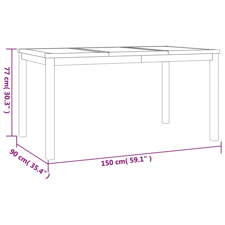 Set masa pentru gradina vidaXL, lemn masiv de tec, 5 piese, 48.45 kg