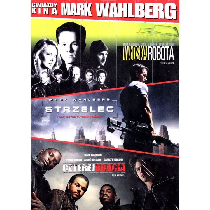 Gwiazdy kina: Mark Wahlberg Strzelec / Czterej bracia / Włoska robota [BOX] [3DVD]