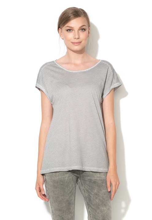Esprit Tricou gri in dungi XL