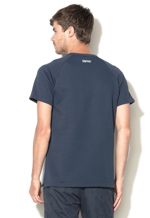 Esprit,Tricou bleumarin cu imprimeu si maneci scurte, Bleumarin, L