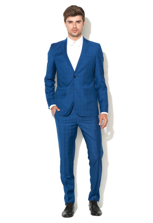 Zee Lane Collection Costum albastru cu model in carouri 54