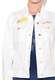 VERSACE JEANS Jacheta alba din denim cu insertii cu imprimeu grafic 44
