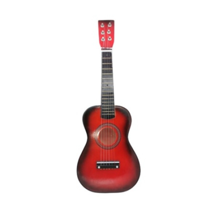 Foxmag24 Fa gitár, 6 húrral, gyerekeknek, méretei 60x40x10 cm, piros
