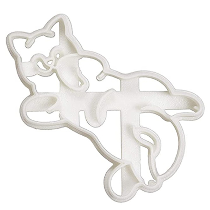 Forme prajituri set 3D, model pisica, 5.4x9.5cm, pentru aluat de fursecuri, grosime 5mm