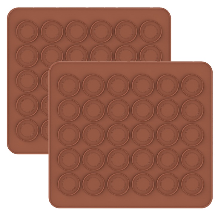 Covorase din silicon pentru macaron, 2 bucati, forme de copt antiaderente pentru bucatarie, covorase pentru facut sau copt (mici)