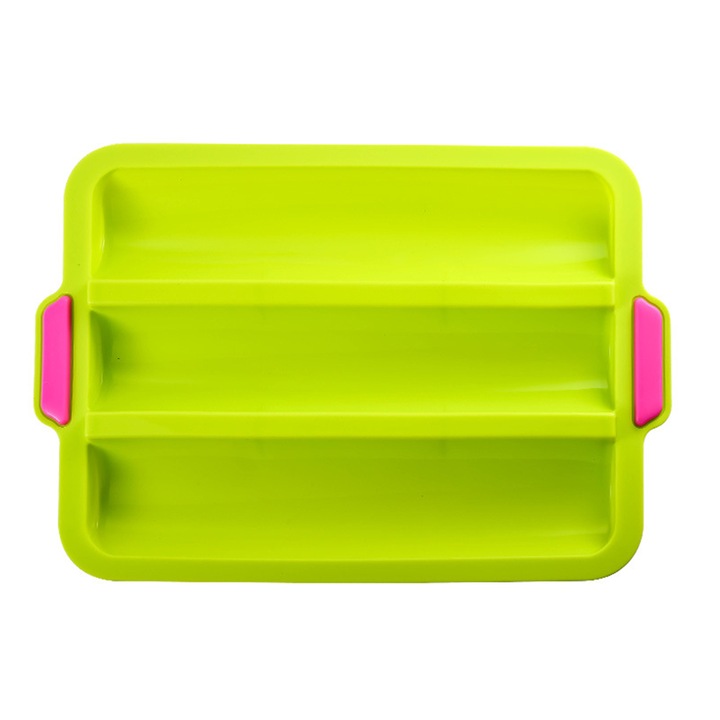 Szilikon bagett tepsi, tapadásmentes, ecsettel, 100% élelmiszer minőségű anyag