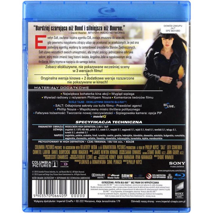 Salt ügynök [Blu-Ray]