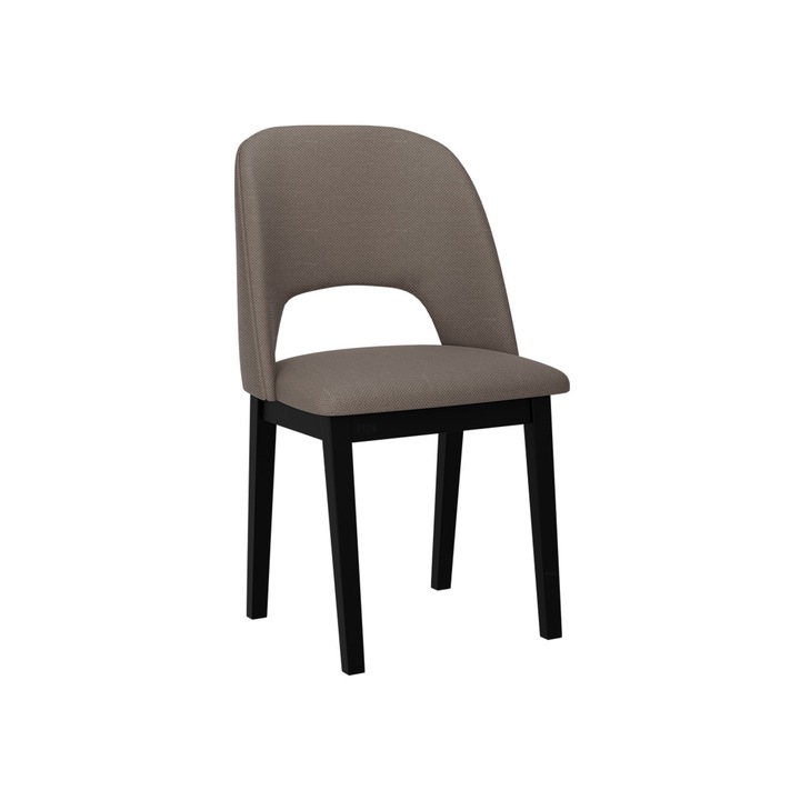 Scaun tapitat Nawki II, MIRJAN24, negru / maro, 48x54x83 cm