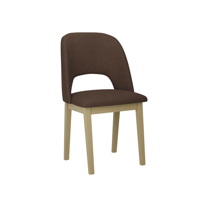 Scaun tapitat Nawki II, MIRJAN24, sonoma / maro inchis, 48x54x83 cm
