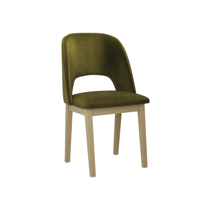 Scaun tapitat Nawki II, MIRJAN24, sonoma / verde, 48x54x83 cm