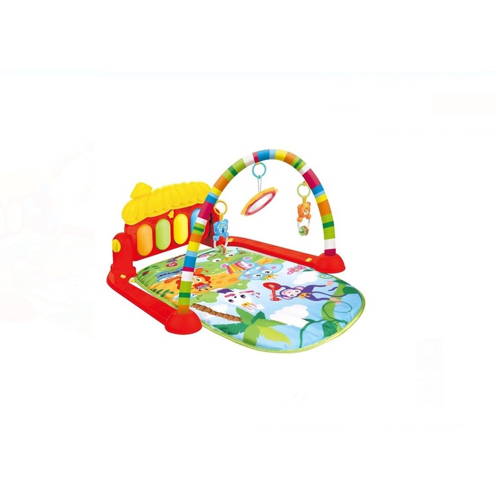 Játszószőnyeg babáknak zongorával, piros OMC