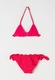 Undercolors of Benetton Sutien de baie triunghiular si slip rosu cu fucsia XXS