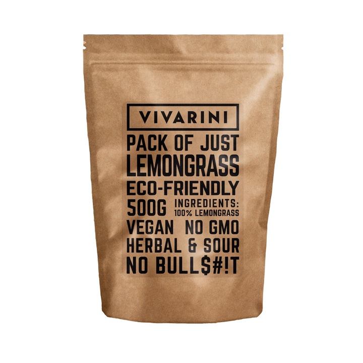 Lemongrass Vivarini, Iarba De Lamaie Uscata, Origine Egipt, Calitate Superioara, Gust Racoros Si Revigorant, Pentru Infuzii Plante Si Preparate Exotice, Ambalaj Ermetic, Produs Natural, 500 g