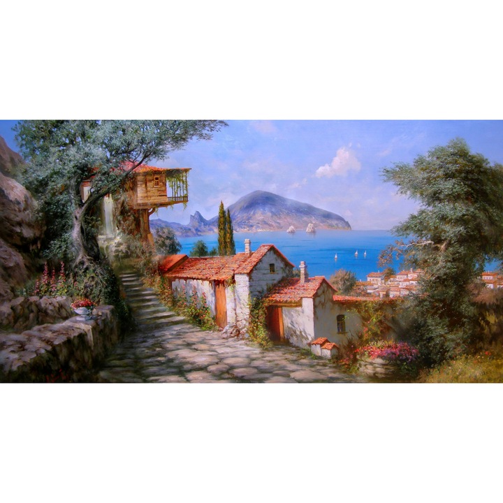 Tablou Village In The Mountains L 120 X H 60