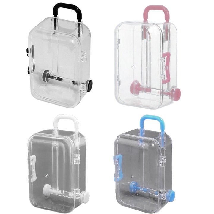 Set 4 Cutii depozitare in forma de valiza, multicolor, pentru nunta si decor acasa